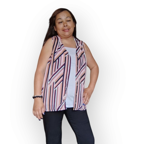 Rose & Olive Multicolor Striped Top - Picture 7 of 14